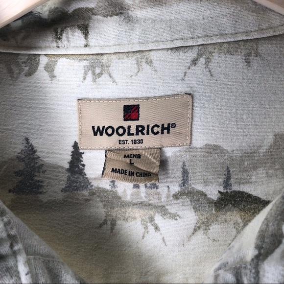 Woolrich Horses Button Front Long Sleeved Large - Picture 3 of 6